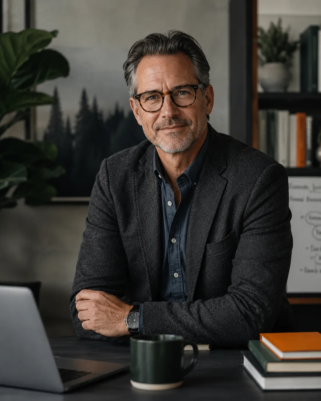 Cooper Norman Wealth advisor reviewing portfolio strategy at a desk.