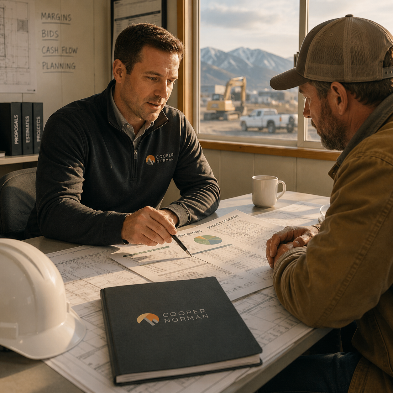 Cooper Norman Wealth advisor consulting Idaho construction business owner on cash flow and exit planning.