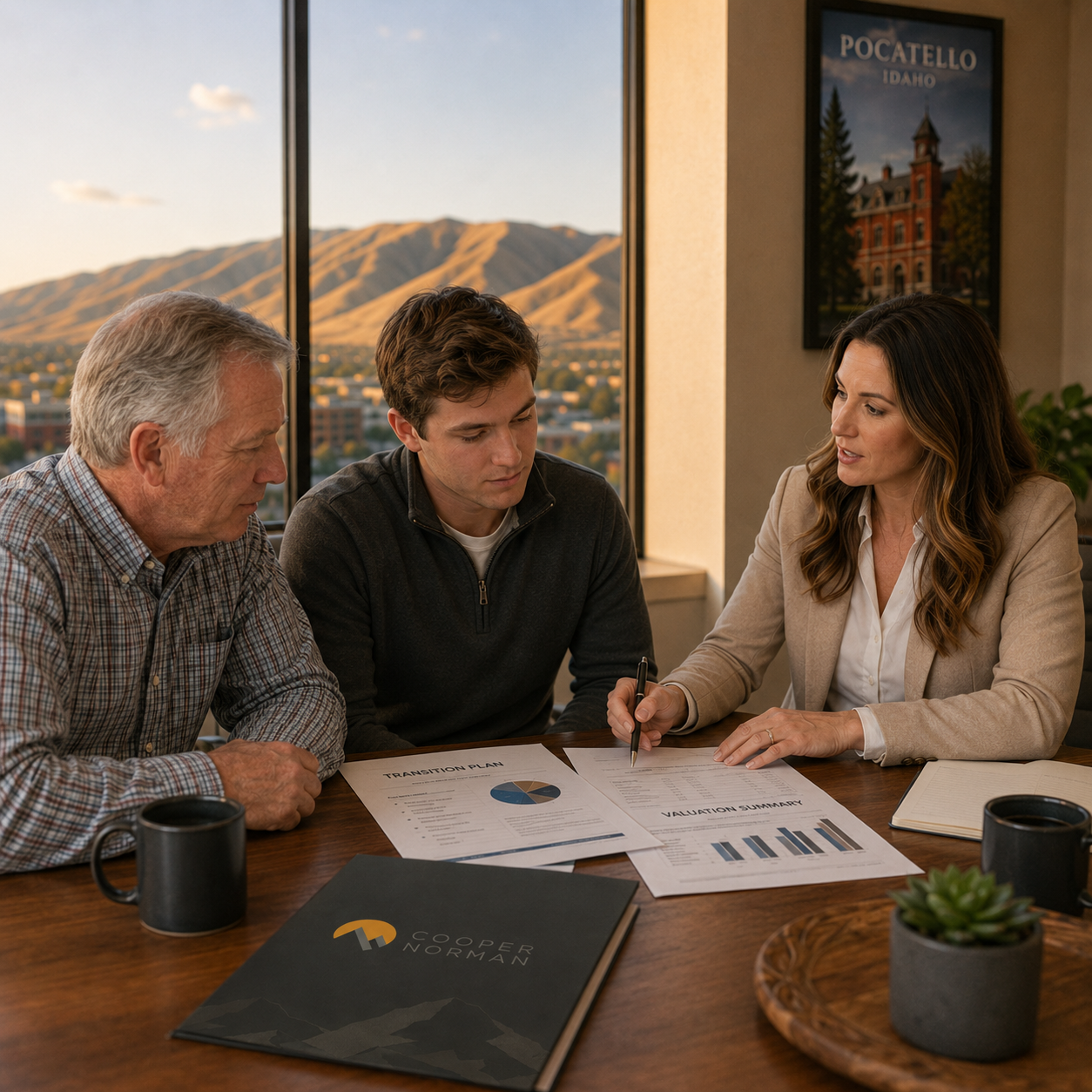 Cooper Norman Wealth advisor leading multi-generational wealth transfer planning session for an Idaho family.